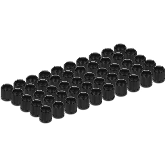 Aster 50Pcs Tyre Caps Black Tyre Dust Caps Plastic Car Valve Caps With O Rubber Seal, Universal Tire Stem Caps Airtight Seal Wheel Stem Covers for Cars, Suvs, Bike, Bicycles and Trucks