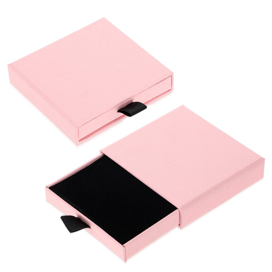 ZEYIYER 2 Pack Jewelry Gift Box, Necklace Bracelet Earrings Gift Box, Cardboard Jewelry Boxes 8 X 7.5 X 1.8 cm Drawer Type Jewelry Organizer Box Small Gift Boxes(Pink)