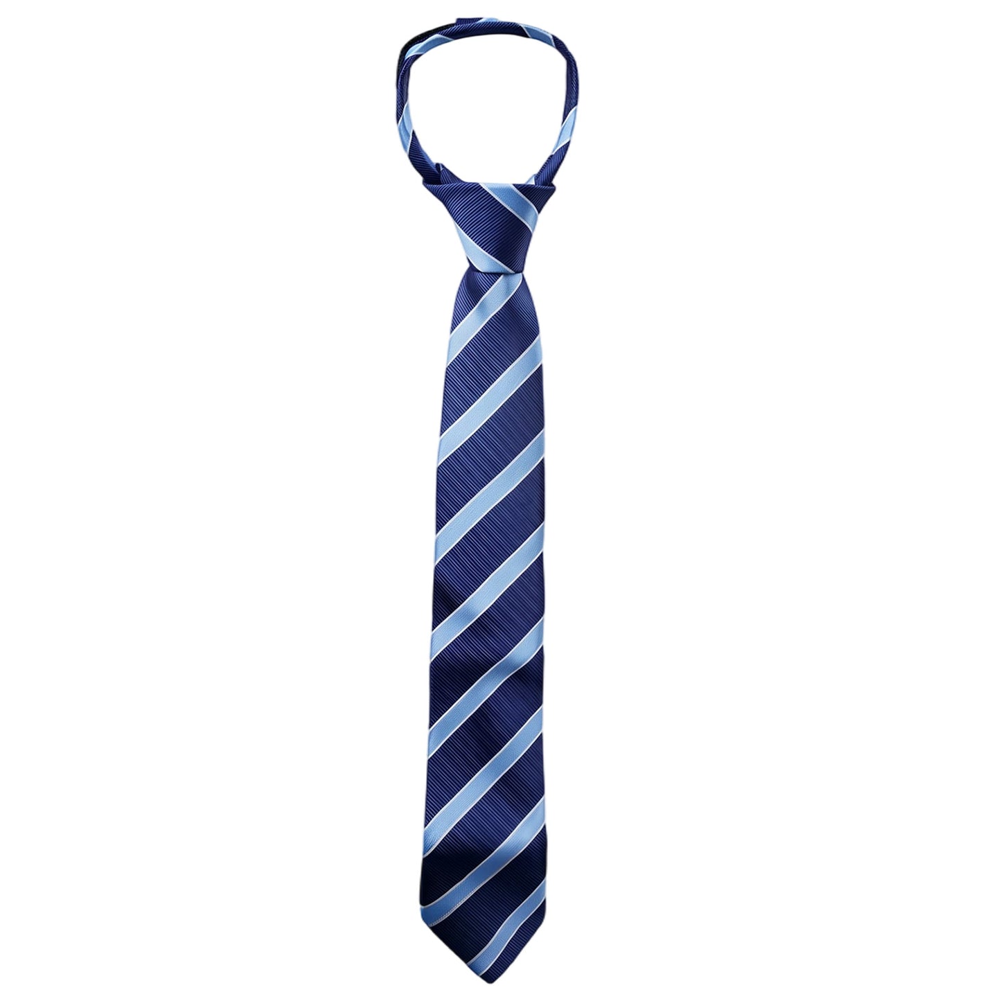 Falzqq Boys Tie Kids Tie Pre-Tied Stripe Neckties for School Uniforms Graduation Wedding, Blue
