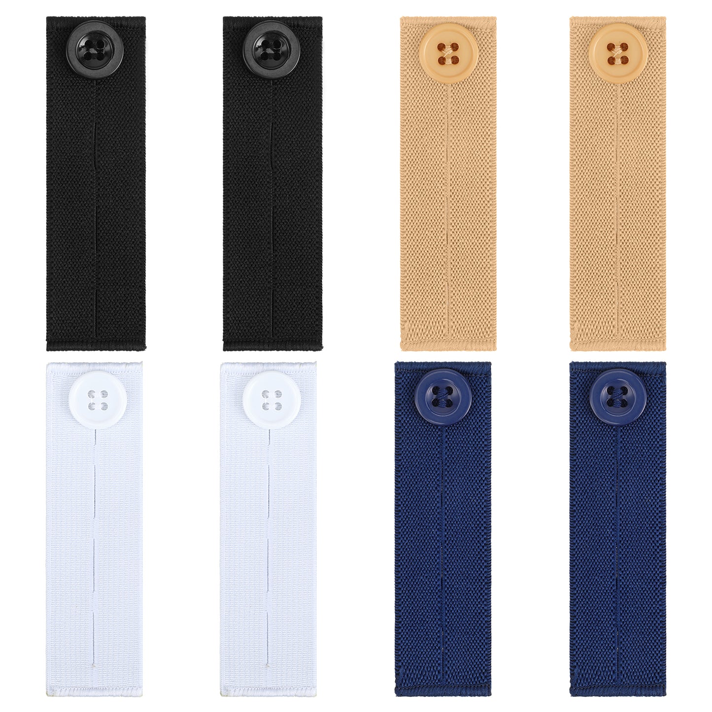 Aysatogc 8 PCS Elastic Waist Extenders for Pants, Adjustable Jeans Waist Button Extender Waistband for Women Men No Sewing Instant Waistband Extension - 4 Colors
