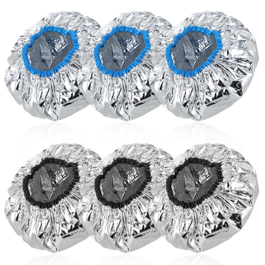 Aster 6 Pieces Deep Conditioning Hair Cap, Aluminum Foil Hair Cap for Hot Oil Treatment Reusable Heating Cap Processing Caps for Hair, Hair Dyeing Shower Caps for Home Salon Use