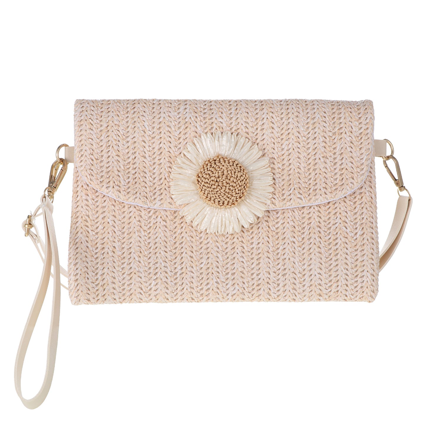 Aeaocvo Straw Clutch Purse, Summer Clutch Purses for Women, Boho Crossbody Handbag for Straw Summer Beach Travel Trendy