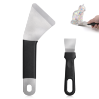 Thinp 2 Pcs 3D Printer Tool Removal Scraper Kit, 3D Printer Scraper Tool Professional 3DPrinters Spatula with Comfortable Grip Metal Scrapers with Curved and Straight Blades for Model Stripping