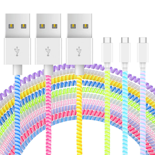 10 Pcs Spiral Cable Protector, Multicolor Charger Protector from Pets No Chew The Cable, Data Cables Protective, Headphone Saver Charger Protective Cover for Phone Chargers