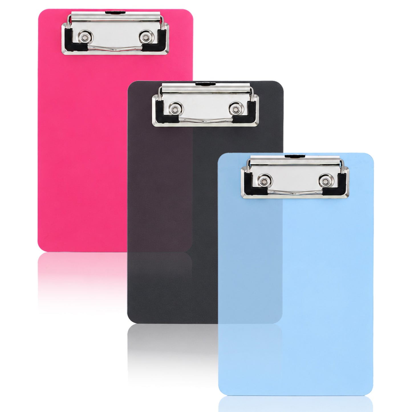 3 PCS Mini Clipboard A6, 4 X 6 Inch Small Clipboards with 3 Metal Clip, Portable Plastic Pocket Size Clip Board for Notepads Offices Restaurants Memo Size Receipt Pocket Lists