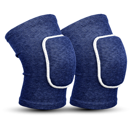 1 Pair Tandem Volleyball Elbow Pads, Arm Brace Pads Elbow Protector Support Fitness Arm Protector Compression Breathable with Padded Soft Support Cushion for Men and Women(Blue with white edges,S)