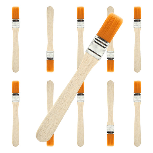 10 PCS Small Paint Brush Set, 0.5" Width Flat Paint Wood Brushes Watercolor Small Brushes Edge Painting Brush Tools for Acrylic Watercolor Oil and Craft Projects