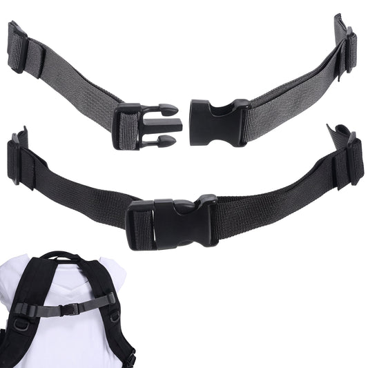 Axafazup 2 Pack Chest Strap for Backpack, Heavy-Duty Adjustable Backpack Strap with Quick-Release Buckle Universal Backpacks Chest Straps for Hiking, Travel & Commuting (Black & Gray)