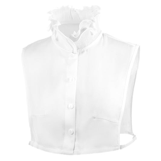 YQQYG 1 Pcs Fake Collar, Detachable Collar Fake Shirt Collar False Collars for Ladies, White Ruffle Blouse, for Women and Girls Sweaters Collarless Dress