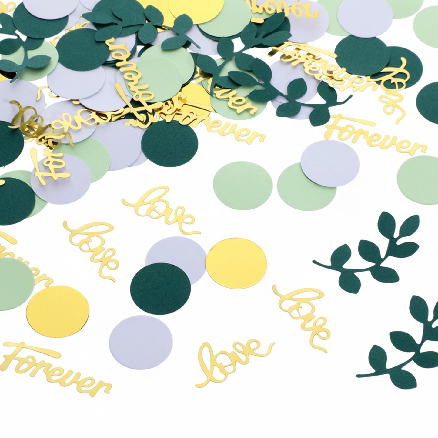 100 PCS Bridal Shower Table Decorations, Greenery Wedding Table Confetti, Sage Green Love Confetti for Engagement, Anniversary, Party Decor