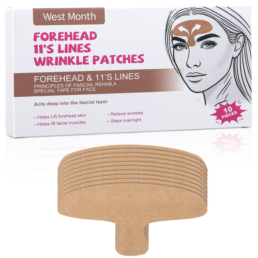 10 PCS Forehead Wrinkle Patches Precut Facial Patches Face Tape for Forehead Wrinkles, Frown Lines