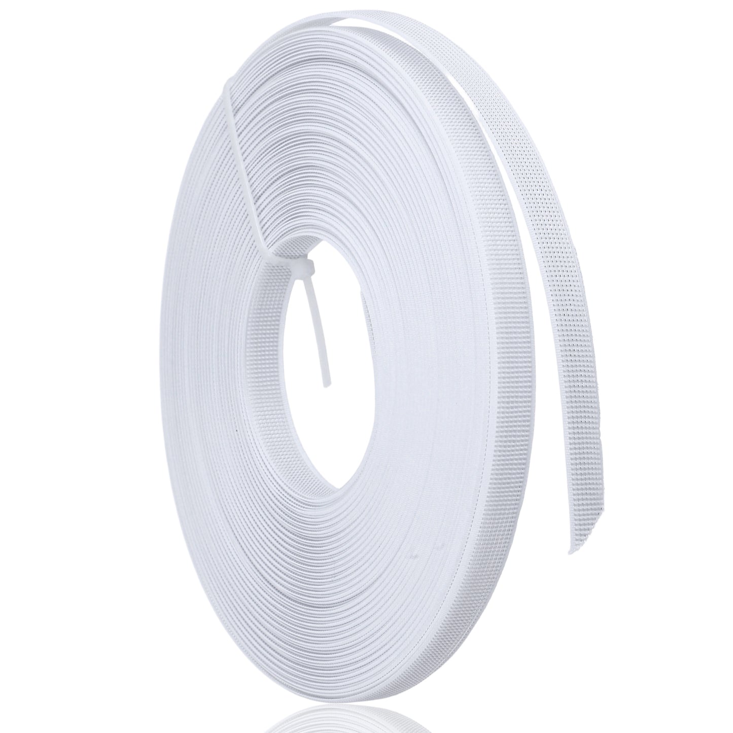 1 Roll Boning for Sewing, 25 Yards 12mm Polyester Boning for Sewing, Sew-Through Low-Density Corset-Boning for Wedding Dress and Bridal Gown (White)