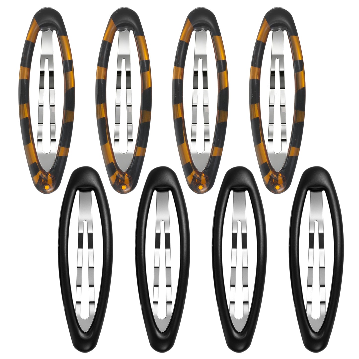 8 Pcs Hair Clip Barrettes for Women, Oval Large Snap Hair Clips, Non-Slip Metal Hairs Barrettes, Women's Accessories